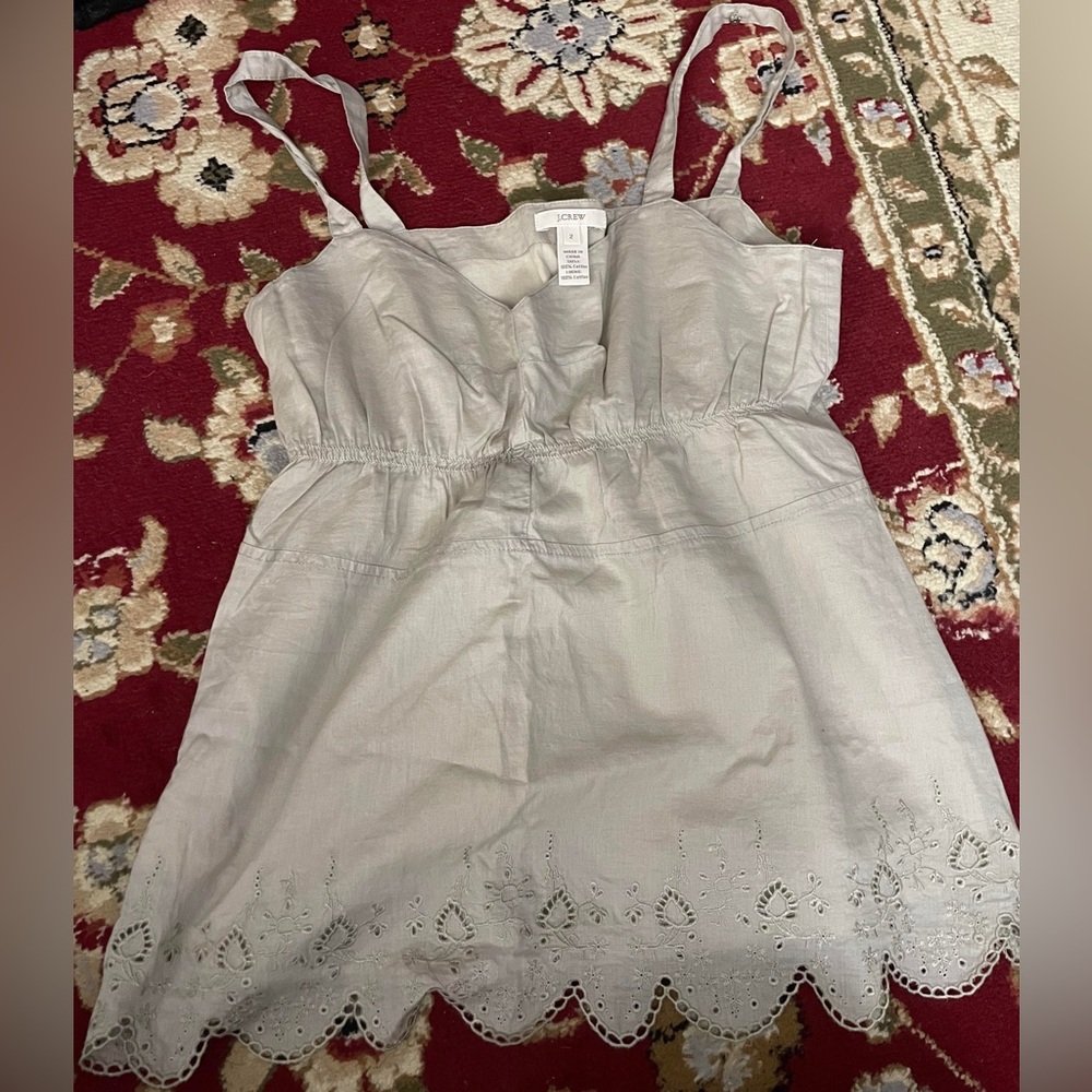 JCrew Size 2 Lined Summer Lace Scallop Edge Top